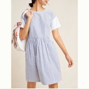 Anthropologie Sunday Striped Short Sleeve Mini Dress Sz XS